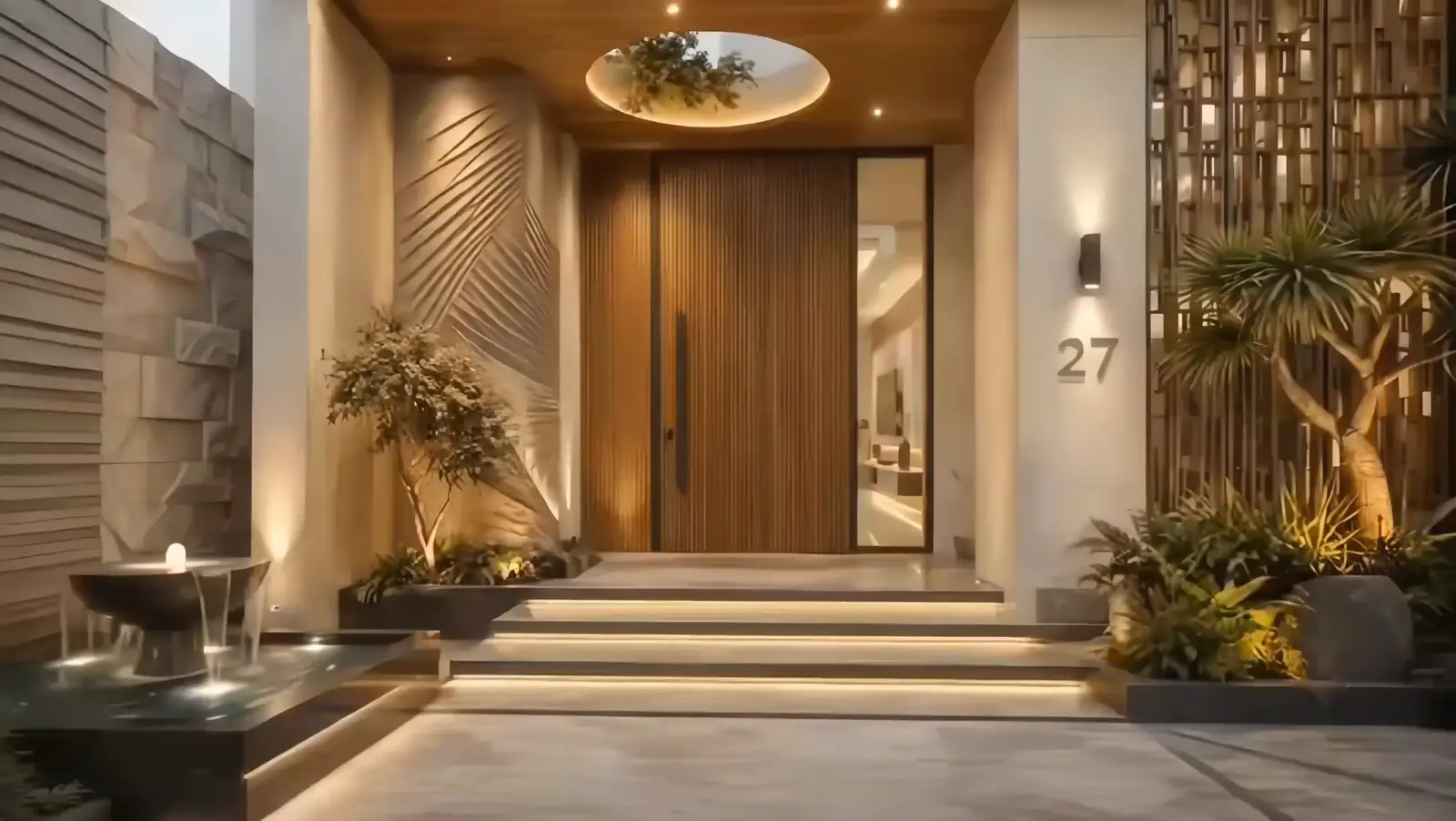 A luxury home entrance by RGL Decors, Chennai